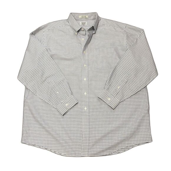 L.L. Bean Wrinkle Free Traditional Fit Plaid Button Down Shirt Blue Neck Size 18 - Picture 1 of 4